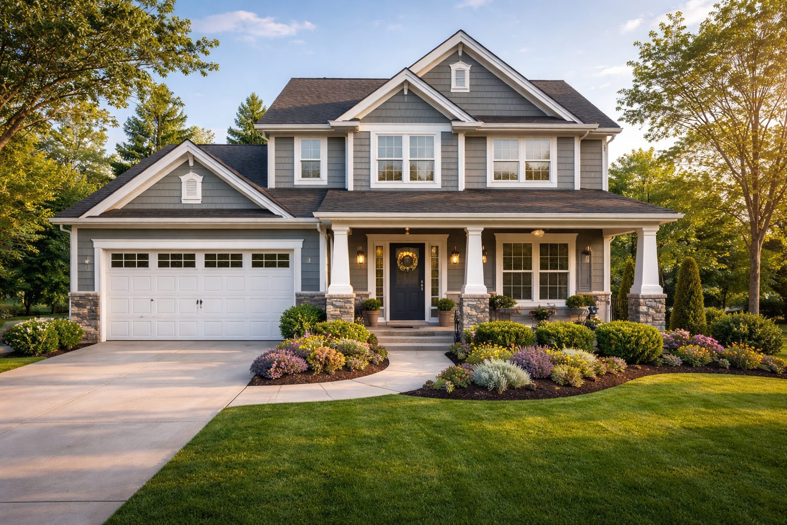 Suburban homes on a residential street, the kind of properties cash home buyers purchase